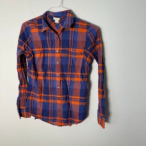 EUC Womens J Crew Plaid Long Sleeve Shirt Top Button Down Medium M